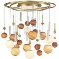5457/21C Люстра потолочная премиум, коричневая, лампы G9 20шт (нет в компл) + LED 20W 2500K 1850лм ODEON LIGHT EXCLUSIVE CALLISTO