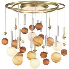 5457/21C Люстра потолочная премиум, коричневая, лампы G9 20шт (нет в компл) + LED 20W 2500K 1850лм ODEON LIGHT EXCLUSIVE CALLISTO