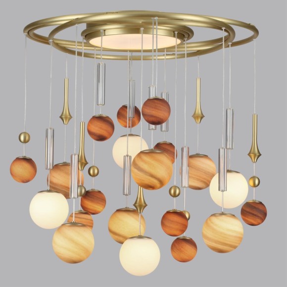 5457/21C Люстра потолочная премиум, коричневая, лампы G9 20шт (нет в компл) + LED 20W 2500K 1850лм ODEON LIGHT EXCLUSIVE CALLISTO