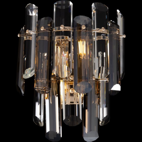 DIA200WL-02G Хрустальный настенный светильник (бра) основание матовое золото, лампы 2шт Е14, без выключателя, Maytoni Flare DIA200WL-02G Хрустальный настенный светильник (бра) основание матовое золото, лампы 2шт Е14, без выключателя, Maytoni Flare