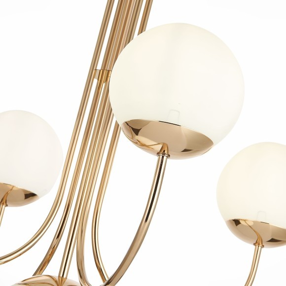 SL1504.203.05 Люстра подвесная ST-Luce Французское золото/Белый E27 5*60W AVELLINO SL1504.203.05 Люстра подвесная ST-Luce Французское золото/Белый E27 5*60W AVELLINO