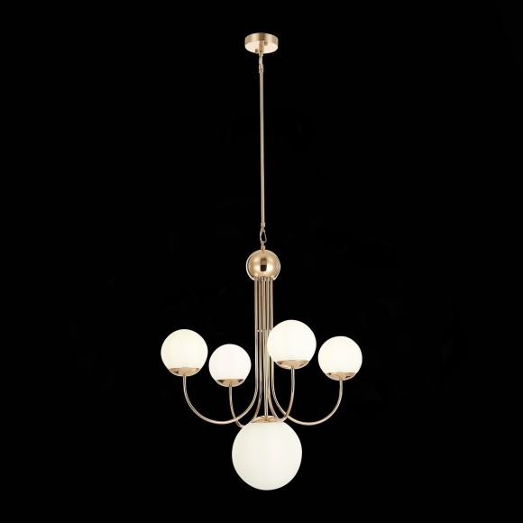 SL1504.203.05 Люстра подвесная ST-Luce Французское золото/Белый E27 5*60W AVELLINO SL1504.203.05 Люстра подвесная ST-Luce Французское золото/Белый E27 5*60W AVELLINO