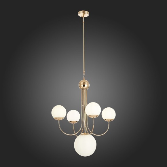 SL1504.203.05 Люстра подвесная ST-Luce Французское золото/Белый E27 5*60W AVELLINO SL1504.203.05 Люстра подвесная ST-Luce Французское золото/Белый E27 5*60W AVELLINO