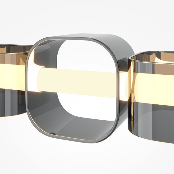 Подвесной светодиодный светильник с оранжевыми стеклянными плафонами LED 45Вт RA80 2500лм 3000К Maytoni Ritmo MOD381PL-L45CH3K