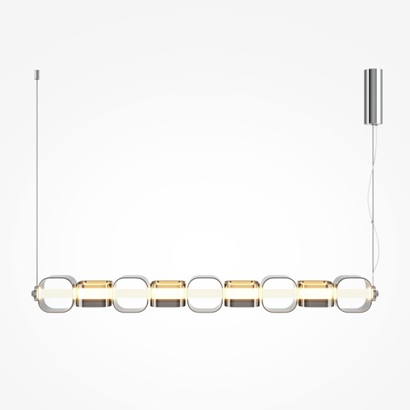 Подвесной светодиодный светильник с оранжевыми стеклянными плафонами LED 45Вт RA80 2500лм 3000К Maytoni Ritmo MOD381PL-L45CH3K