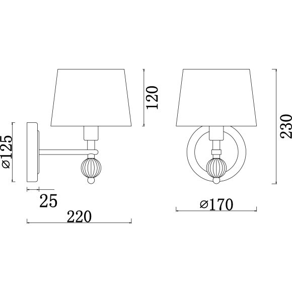 Бра Freya FR5679WL-01N Milena под лампу 1xE14 60W Бра Freya FR5679WL-01N Milena под лампу 1xE14 60W