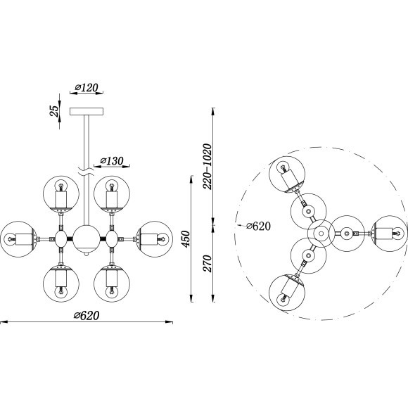 Люстра на штанге Freya FR5596PL-09CH Richard под лампы 9xE14 60W Люстра на штанге Freya FR5596PL-09CH Richard под лампы 9xE14 60W