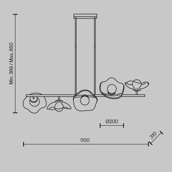 Подвесной светильник Maytoni MOD207PL-05BS Подвесной светильник Maytoni MOD207PL-05BS