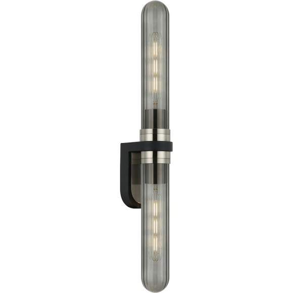 2200/11/02W Stilfort Sevage (Сэвидж) Никелевый настенный светильник с дымчатым стеклянным плафоном E27 2200/11/02W Stilfort Sevage (Сэвидж) Никелевый настенный светильник с дымчатым стеклянным плафоном E27