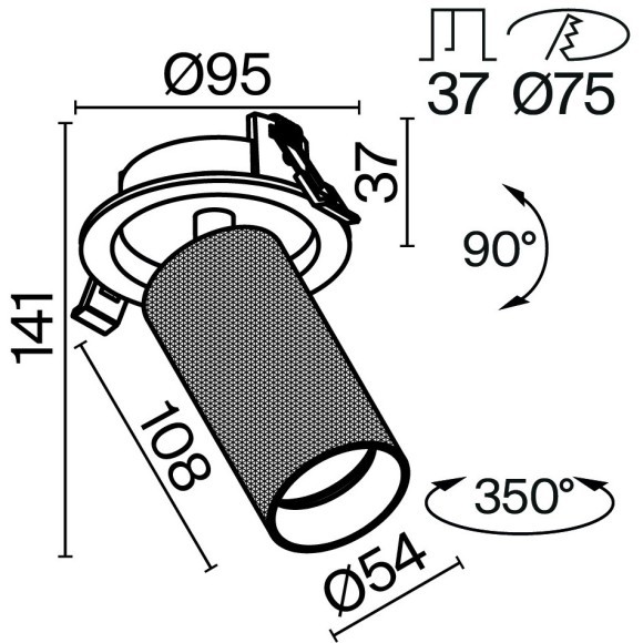 Встраиваемый светильник Technical C081CL-01-GU10-MG