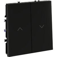 Выключатель встраиваемый VOLTUM S70 для жалюзи 10А, (черный матовый)