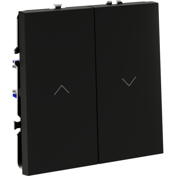 Выключатель встраиваемый VOLTUM S70 для жалюзи 10А, (черный матовый)