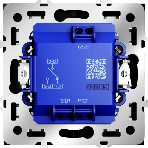 Выключатель встраиваемый VOLTUM S70 для жалюзи 10А, (черный матовый)