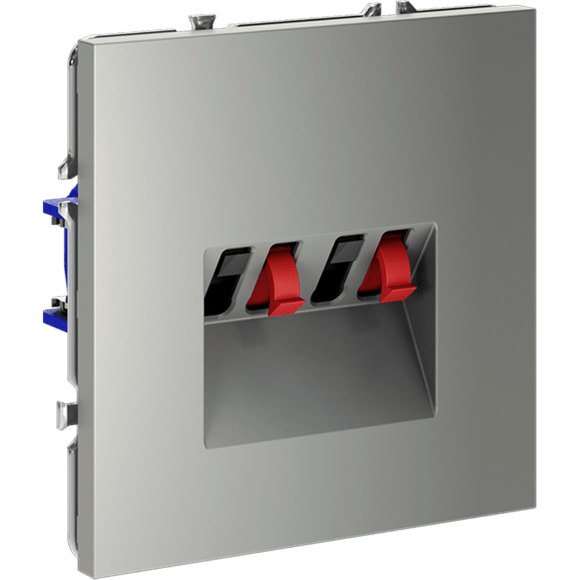 Розетка акустическая встраиваемая VOLTUM S70 4-местная, (сталь)