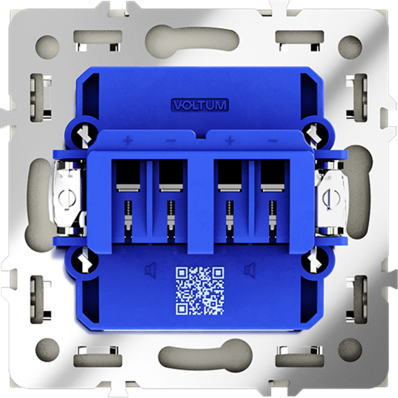 Розетка акустическая встраиваемая VOLTUM S70 4-местная, (сталь)