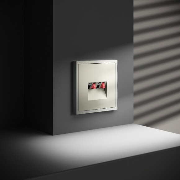 Розетка акустическая встраиваемая VOLTUM S70 4-местная, (сталь)