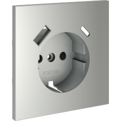 Накладка для розетки с заземлением и защитными шторками, с USB A+C, S70 (сталь)