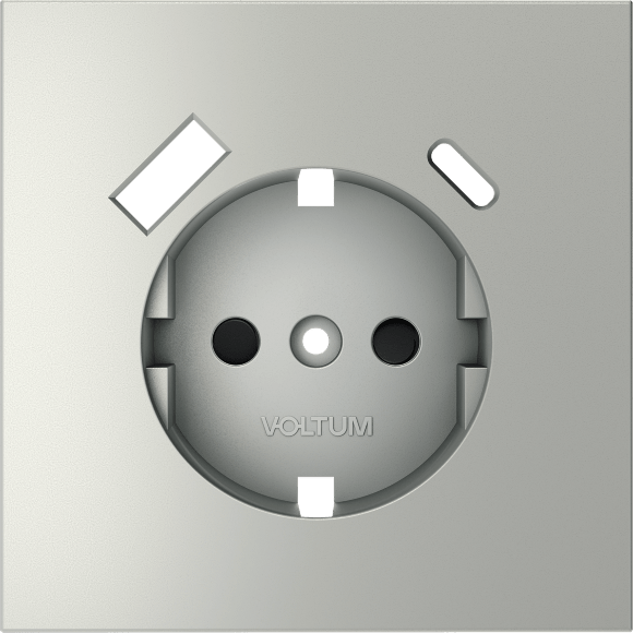 Накладка для розетки с заземлением и защитными шторками, с USB A+C, S70 (сталь)