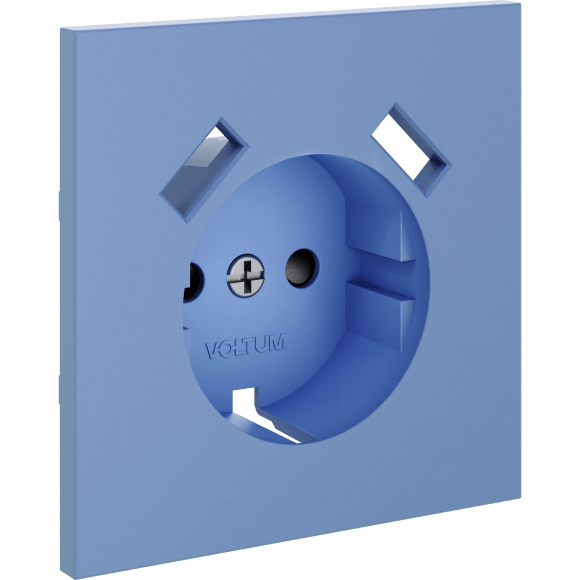 Накладка для розетки с заземлением и защитными шторками, с USB A+A, S70 (деним)