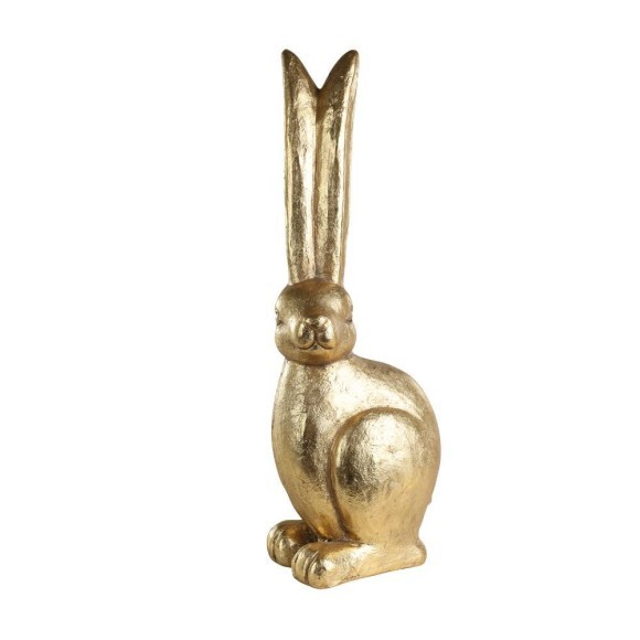 427976 CHILANDY Фигурка декоративная Заяц L225, B165, H620 камень, золотой 427976 CHILANDY Фигурка декоративная Заяц L225, B165, H620 камень, золотой