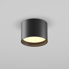 Maytoni Glare C127CL-L7W3K-B Светильник спот потолочный светодиодный накладной, 64x90мм, металл черный матовый, белый матовый антибликовый рассеиватель LED SMD2835 7Вт 3000K 390Лм CRI90 120° IP44 220V светодиоды Epistar