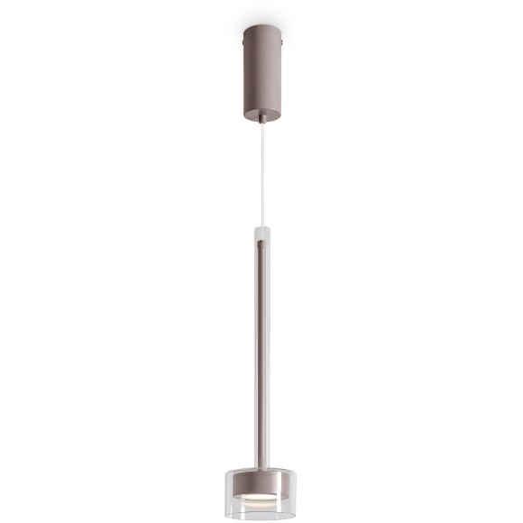 Freya Herb FR5633PL-L6CSH Дизайнерский подвесной светильник в стиле модерн и ар-деко, LED 6 Вт, 3000К, CRI 80, 250 лм, 120°, 220V, диаметр 100 мм, высота 640-2520 мм, металл цвета кашемир, плафон стекло прозрачное