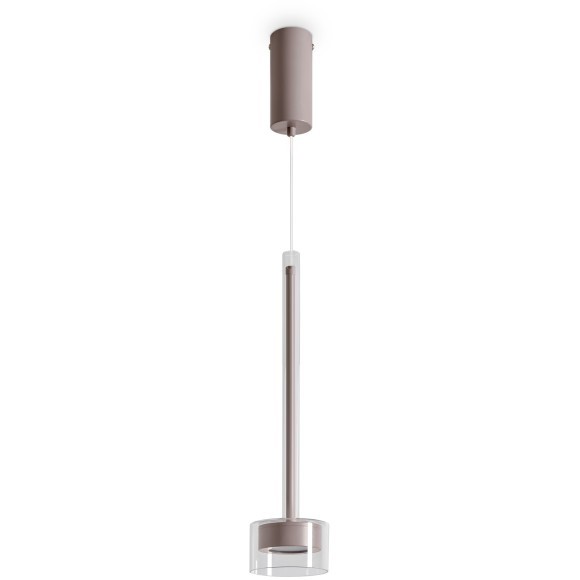 Freya Herb FR5633PL-L6CSH Дизайнерский подвесной светильник в стиле модерн и ар-деко, LED 6 Вт, 3000К, CRI 80, 250 лм, 120°, 220V, диаметр 100 мм, высота 640-2520 мм, металл цвета кашемир, плафон стекло прозрачное