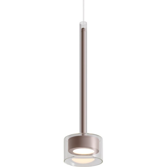 Freya Herb FR5633PL-L6CSH Дизайнерский подвесной светильник в стиле модерн и ар-деко, LED 6 Вт, 3000К, CRI 80, 250 лм, 120°, 220V, диаметр 100 мм, высота 640-2520 мм, металл цвета кашемир, плафон стекло прозрачное