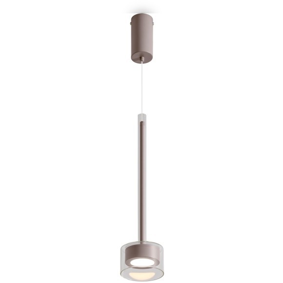 Freya Herb FR5633PL-L6CSH Дизайнерский подвесной светильник в стиле модерн и ар-деко, LED 6 Вт, 3000К, CRI 80, 250 лм, 120°, 220V, диаметр 100 мм, высота 640-2520 мм, металл цвета кашемир, плафон стекло прозрачное