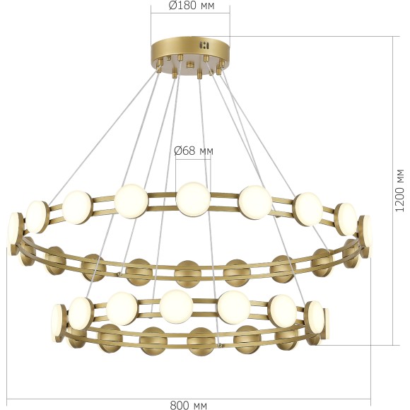SL6610.203.36 Светильник подвесной ST-Luce золотистый/белый LED 1*70W 4000K MONRO SL6610.203.36 Светильник подвесной ST-Luce золотистый/белый LED 1*70W 4000K MONRO