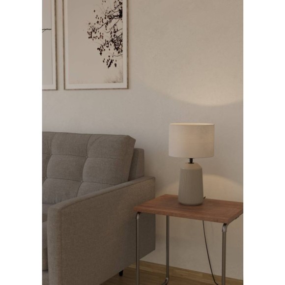 900823 Настольная лампа CAPALBIO, 1X40W (E27), H410, керамика, песочный / текстиль, белый 900823 Настольная лампа CAPALBIO, 1X40W (E27), H410, керамика, песочный / текстиль, белый