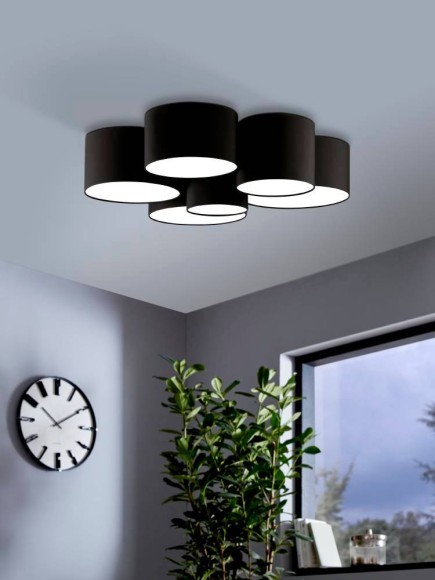 99509 EGLO PASTORE 2 Потолочный светильник с шестью лампами E27, 240Вт, белый, ткань, металл 99509 EGLO PASTORE 2 Потолочный светильник с шестью лампами E27, 240Вт, белый, ткань, металл