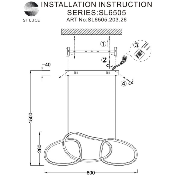 SL6505.203.26 Светильник подвесной ST-Luce Золотистый/Золотистый LED 1*26W 4000K ABRA