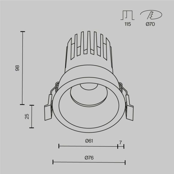 Встраиваемый светильник Technical DL117-15W-2.7K-B