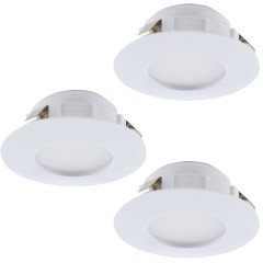 95821 Комплект светодиодных встраиваемых светильников PINEDA, 3х4,9W(LED), ?78, IP44, пластик, белый