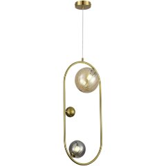 SL1515.303.02 Светильник подвесной ST-Luce Латунь/Янтарный,Дымчатый G9 2*5W 4000K SPHERE SL1515.303.02 Светильник подвесной ST-Luce Латунь/Янтарный,Дымчатый G9 2*5W 4000K SPHERE