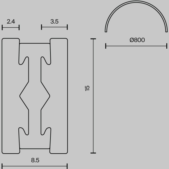 Шинопровод D800 полукруг Maytoni Flarity TRX154-SR-D800-PT Шинопровод D800 полукруг Maytoni Flarity TRX154-SR-D800-PT