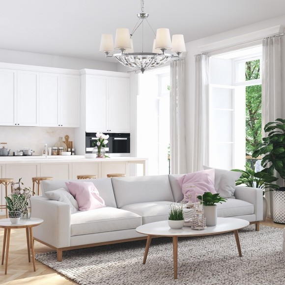 Подвесная люстра хрустальная Pantheon H021PL-06CH Подвесная люстра хрустальная Pantheon H021PL-06CH