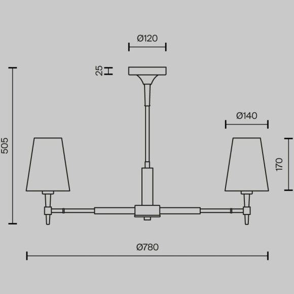 Люстра потолочная Maytoni H001CL-05BS Zaragoza под лампы 5xE14 40W