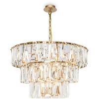 MOD043PL-18G Хрустальная подвесная люстра, основание матовое золото, 18 ламп Е14 Maytoni Puntes