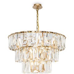 MOD043PL-18G Хрустальная подвесная люстра, основание матовое золото, 18 ламп Е14 Maytoni Puntes MOD043PL-18G Хрустальная подвесная люстра, основание матовое золото, 18 ламп Е14 Maytoni Puntes