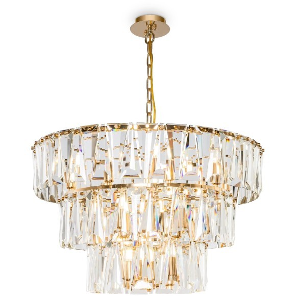 MOD043PL-18G Хрустальная подвесная люстра, основание матовое золото, 18 ламп Е14 Maytoni Puntes MOD043PL-18G Хрустальная подвесная люстра, основание матовое золото, 18 ламп Е14 Maytoni Puntes