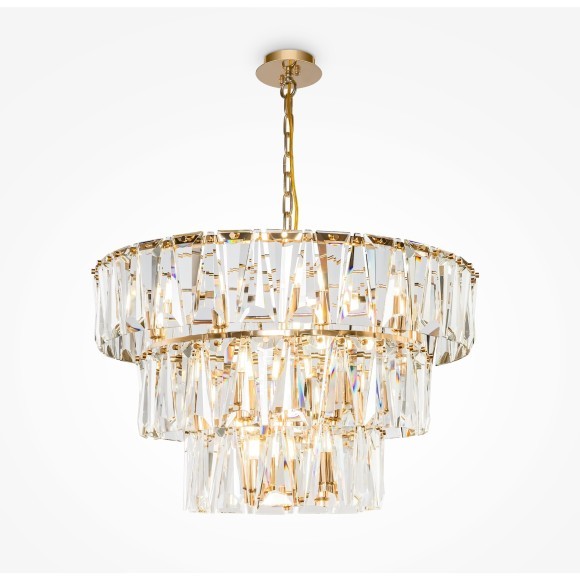 MOD043PL-18G Хрустальная подвесная люстра, основание матовое золото, 18 ламп Е14 Maytoni Puntes MOD043PL-18G Хрустальная подвесная люстра, основание матовое золото, 18 ламп Е14 Maytoni Puntes