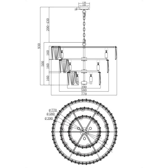MOD043PL-18G Хрустальная подвесная люстра, основание матовое золото, 18 ламп Е14 Maytoni Puntes MOD043PL-18G Хрустальная подвесная люстра, основание матовое золото, 18 ламп Е14 Maytoni Puntes