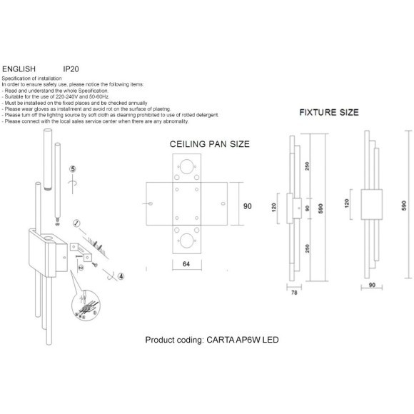 Бра Crystal Lux CARTA AP6W LED GREEN/BRASS