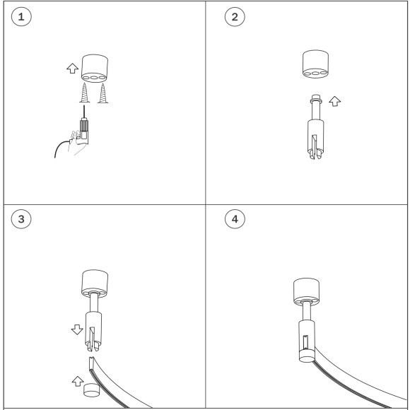 Крепление отступное 118мм к потолку или на стену, без подвода питания Due Hermes Lightstar 510187