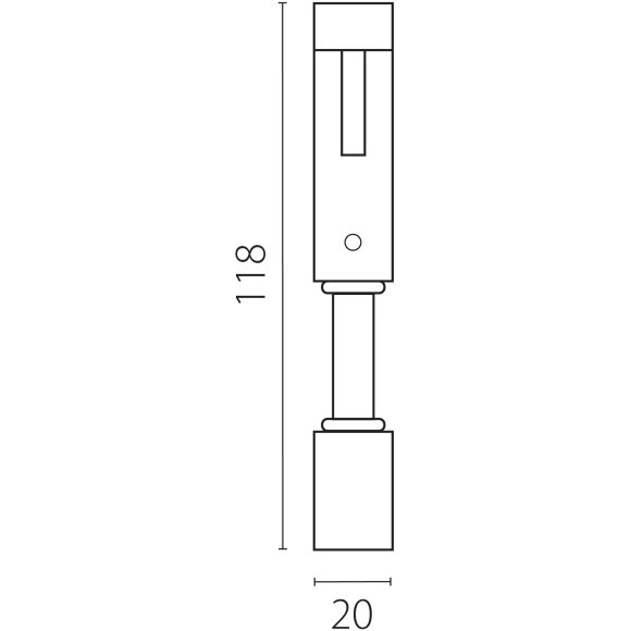 Крепление отступное 118мм к потолку или на стену, без подвода питания Due Hermes Lightstar 510187