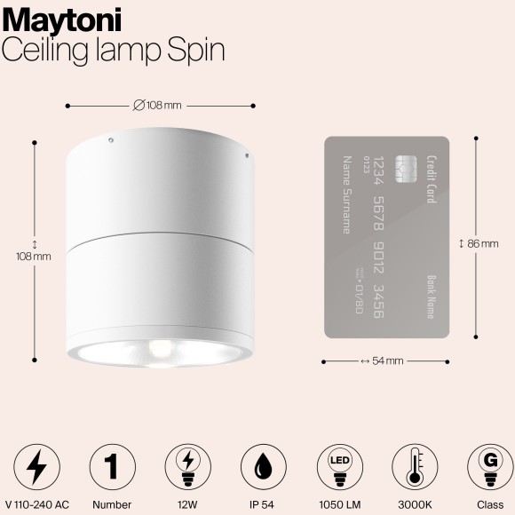 Потолочный светильник Outdoor O310CL-L12W3K