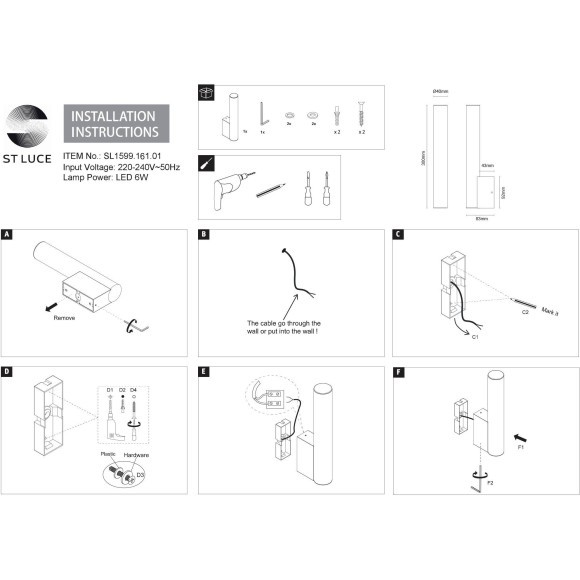 SL1599.161.01 Светильник настенный ST-Luce Хром/Белый LED 1*6W 3000K CURRA