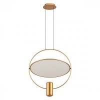 7028/2L HIGHTECH ODL25 золото/белый матовый/ металл/акрил Подвесной светильник золот. поворотный 150°  IP20 LED GU10 2*7W ORBITE